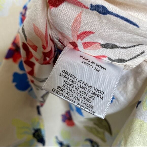 JANE and Delancey Womens Floral Flare Sleeve Top Size Small White Red Blouse - Picture 5 of 7